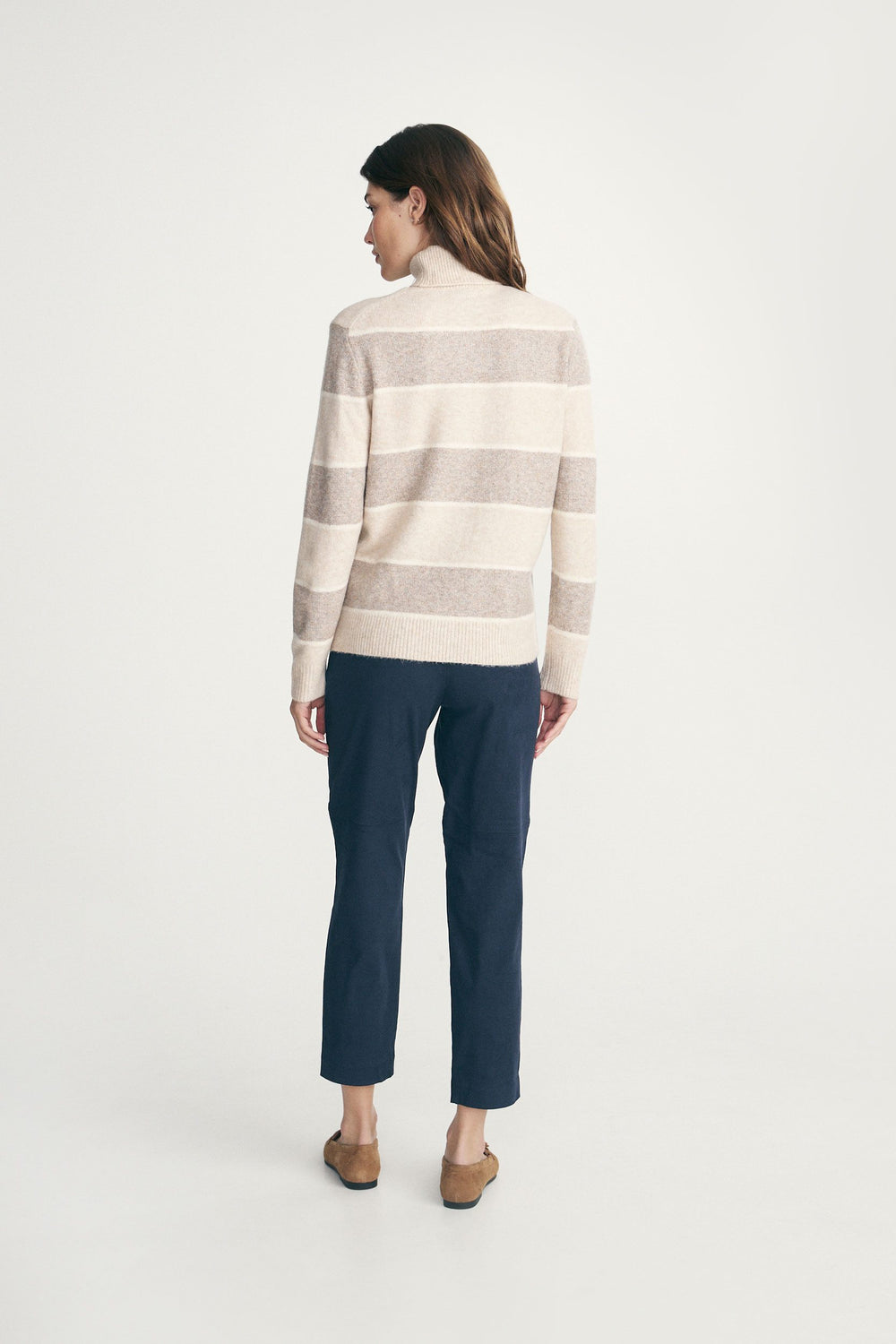 Striped turtleneck sweater