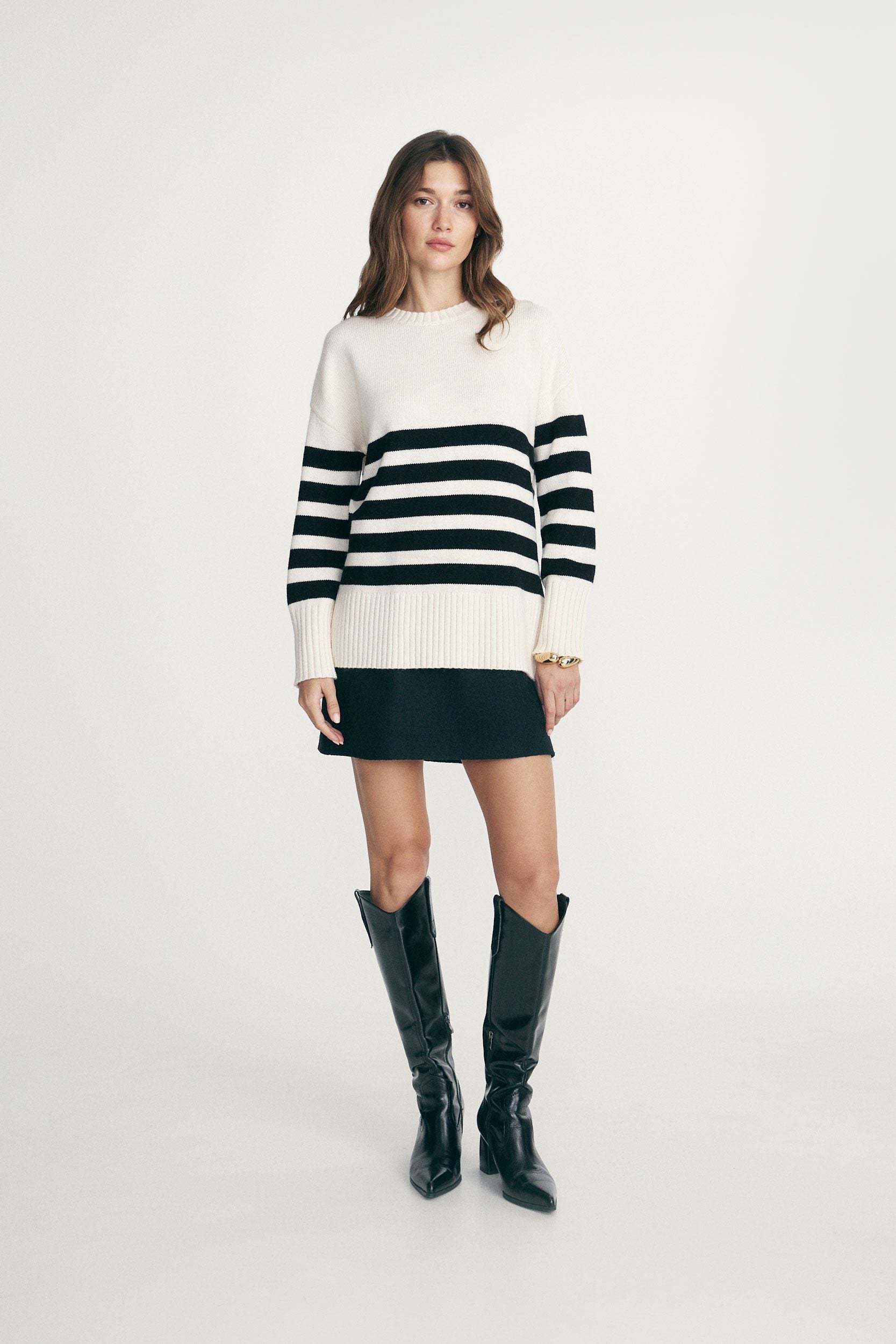 Relaxed fit striped sweater