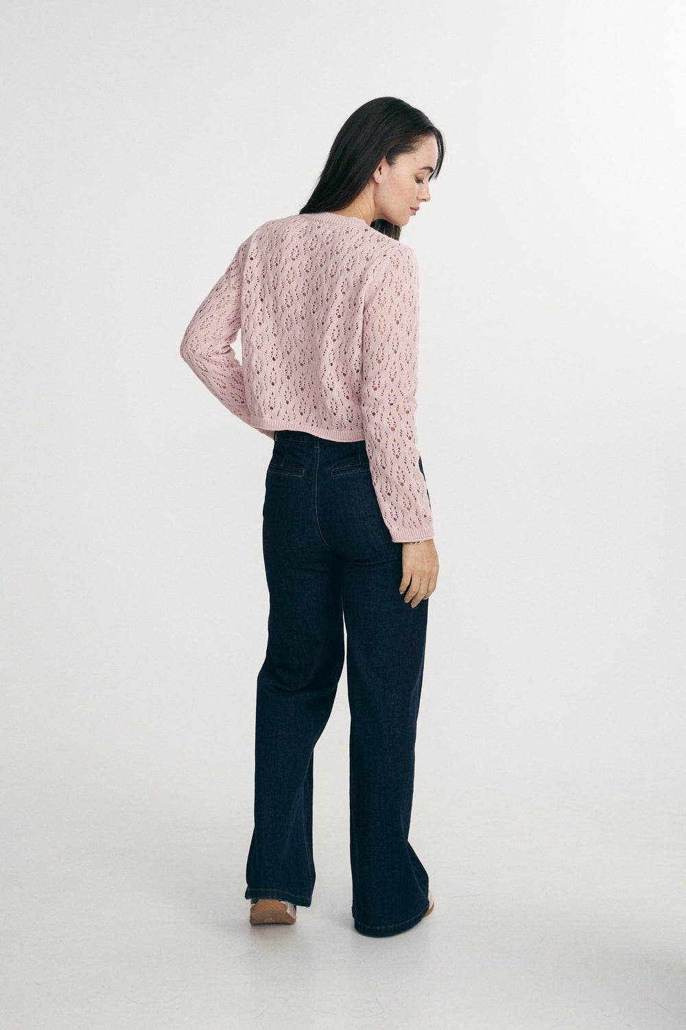 Textured crew neck sweater