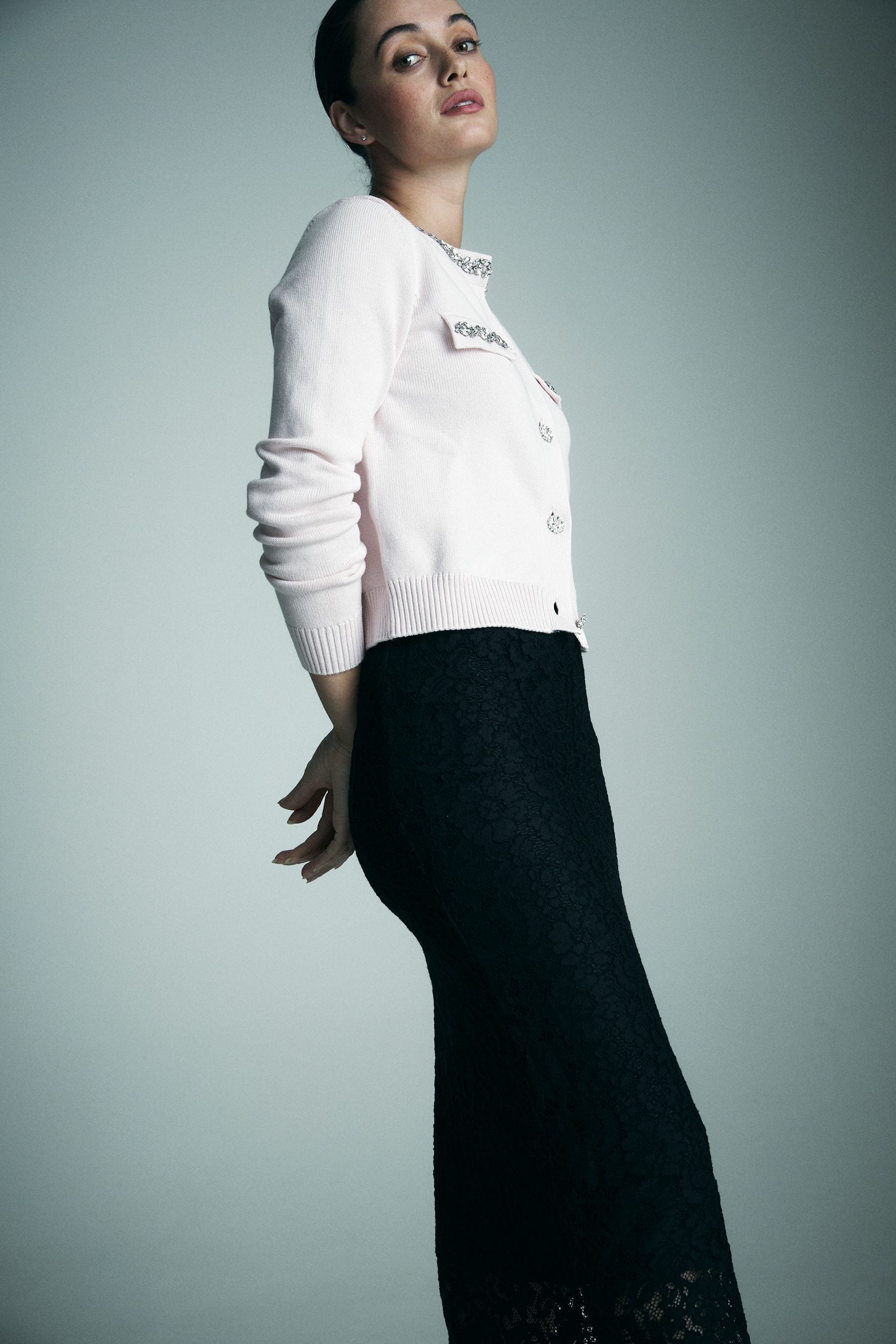 Cardigan embellished with stones