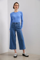 Wide leg crop high waisted jeans