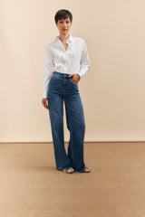 High rise straight-leg jeans