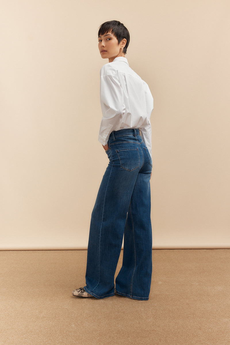 High waist straight jean