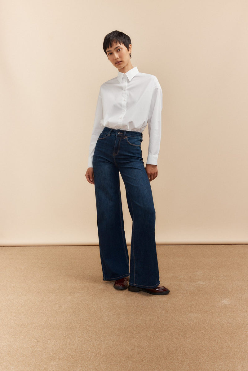 High rise straight-leg jeans