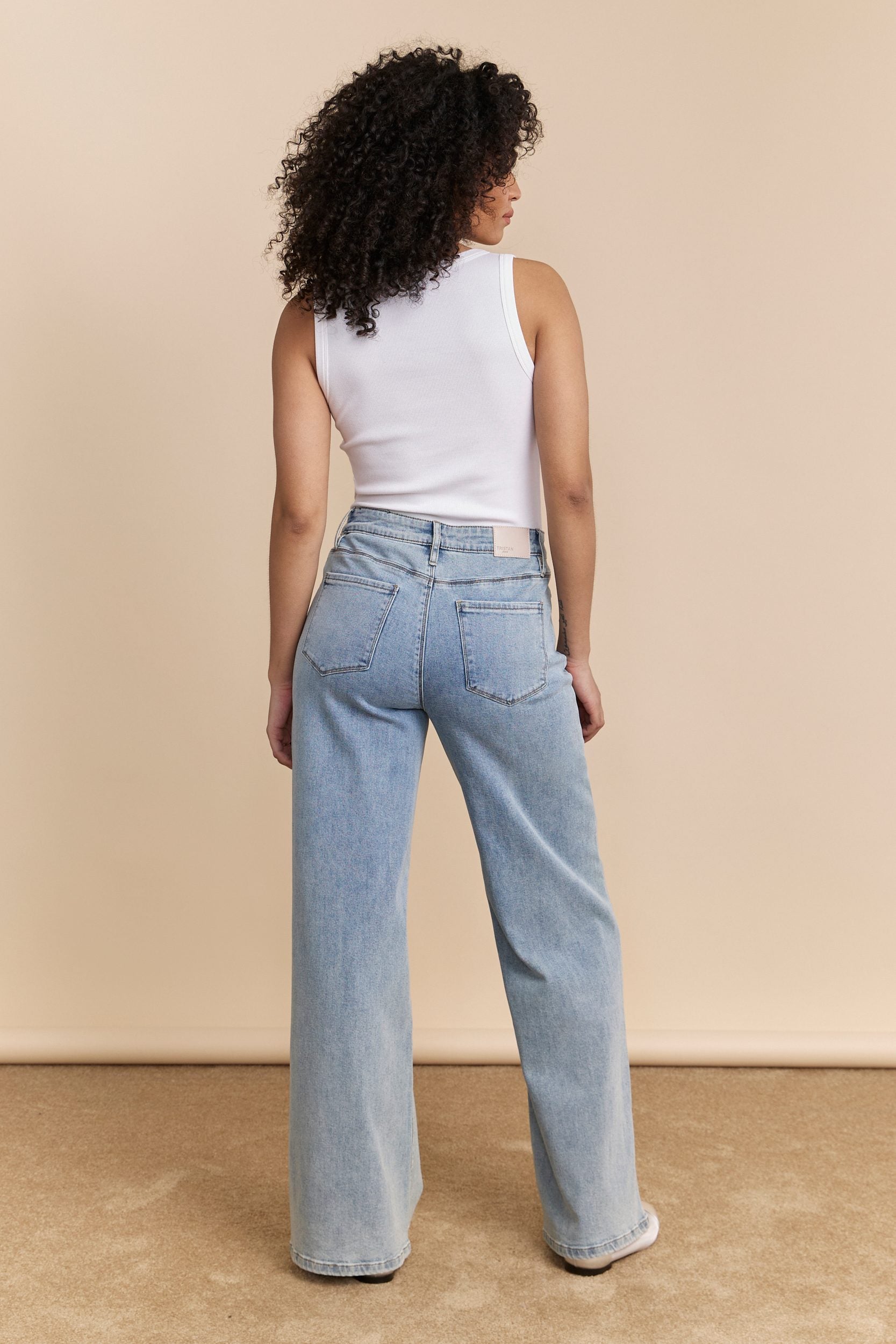 High waist straight jean