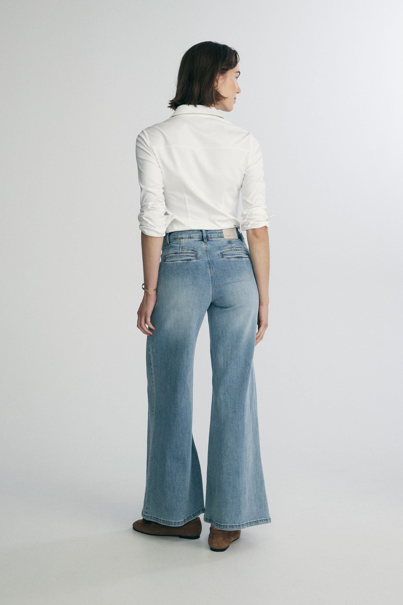 High waist extra wide leg jeans