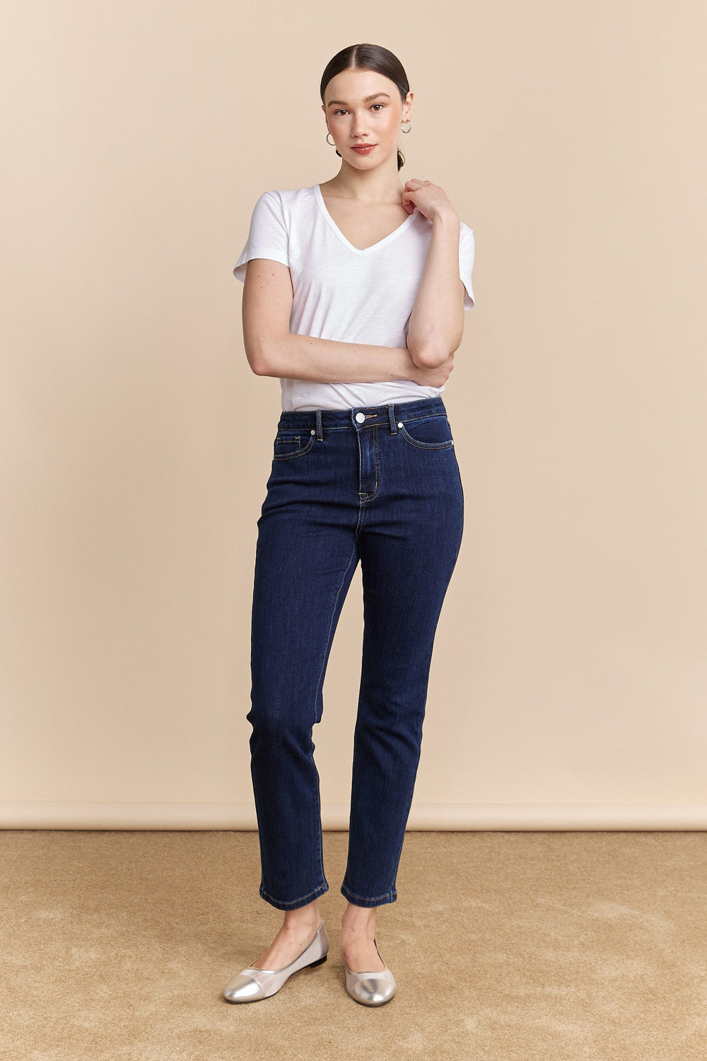 High waist crop jean