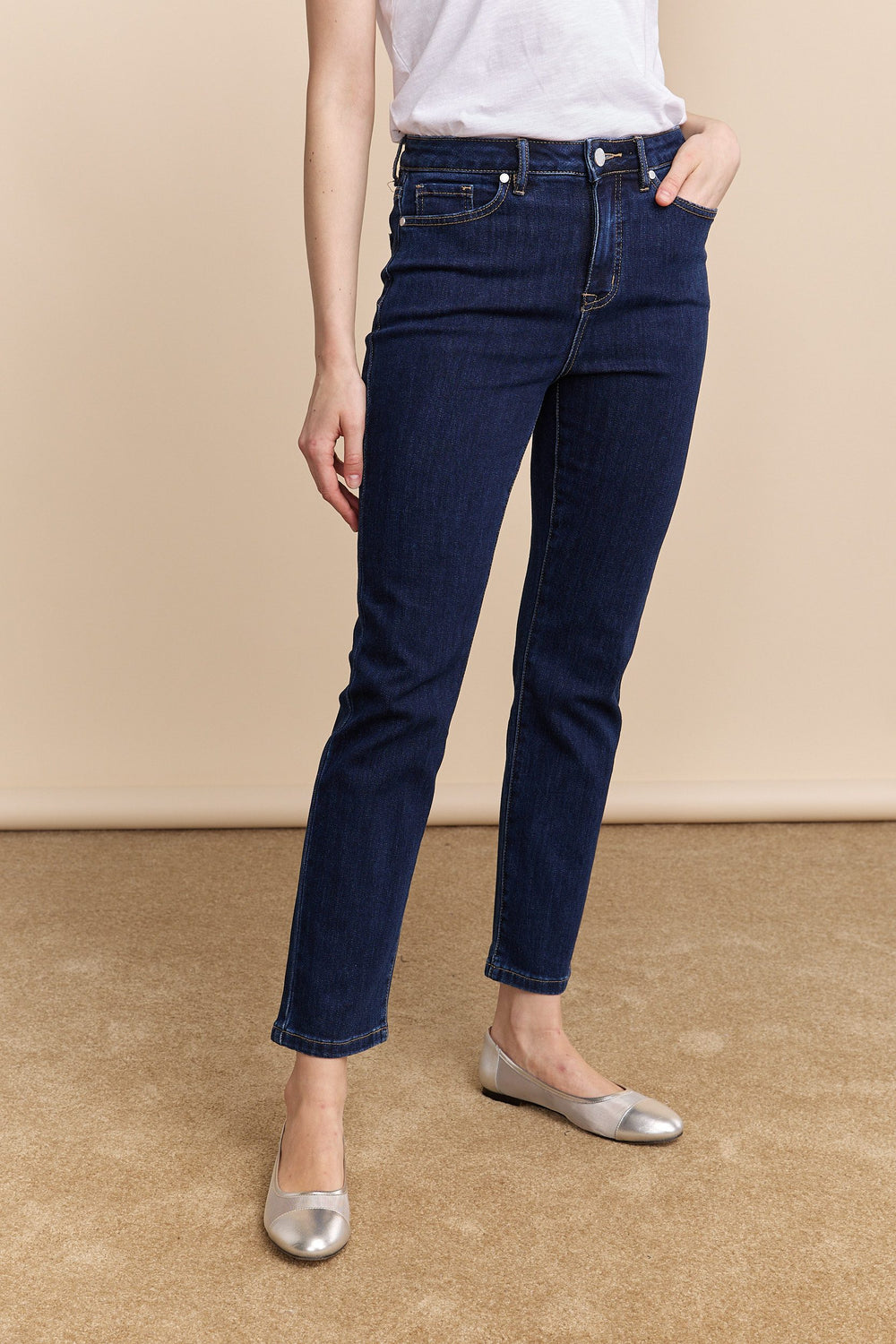 High waist crop jean