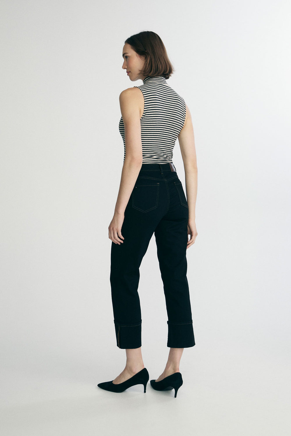 Jeans with a large cuff