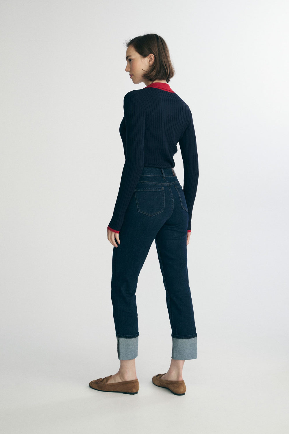 Jeans with a large cuff