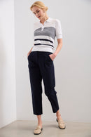 Casual cropped pants with pleats