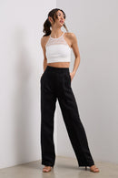 Wide leg pant with pleats