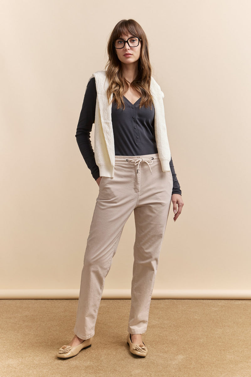 Corduroy pant with drawstring