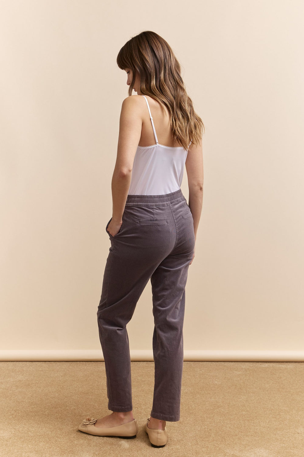 Corduroy pant with drawstring