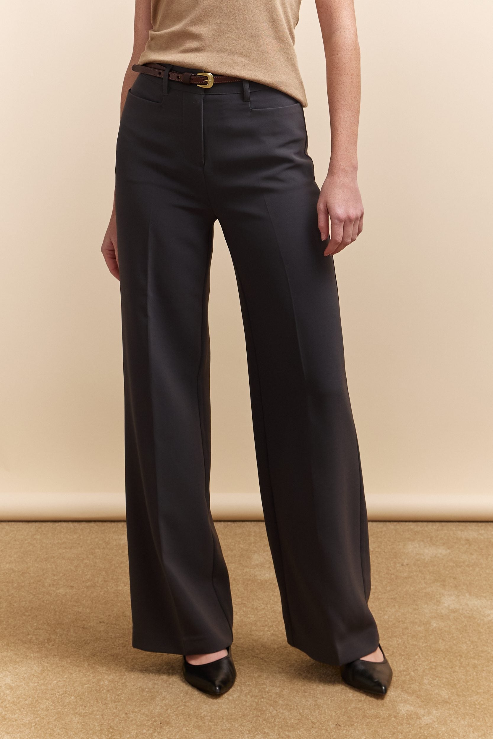 High waist straight pant