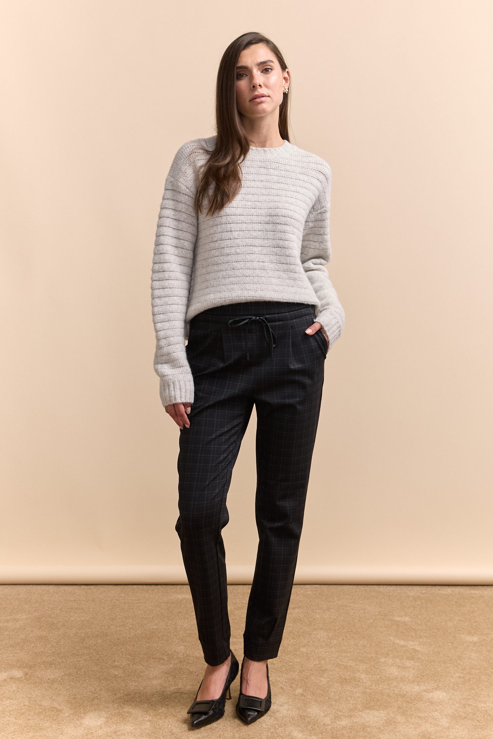 Ponte pant with elastic waist