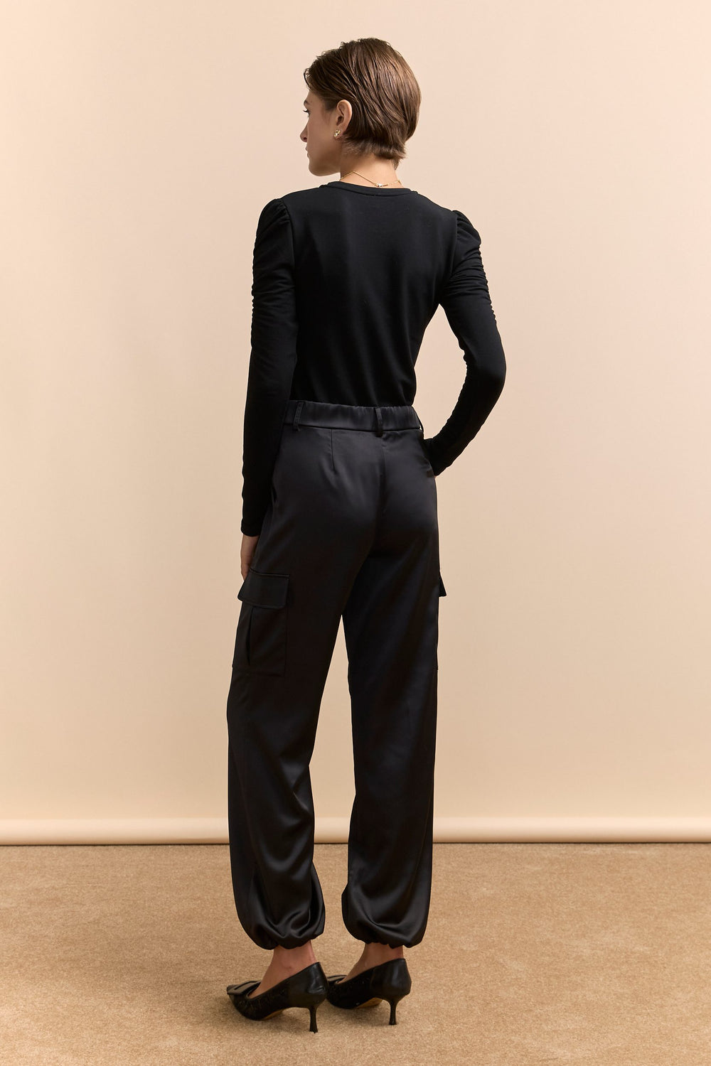 Satin cargo pant