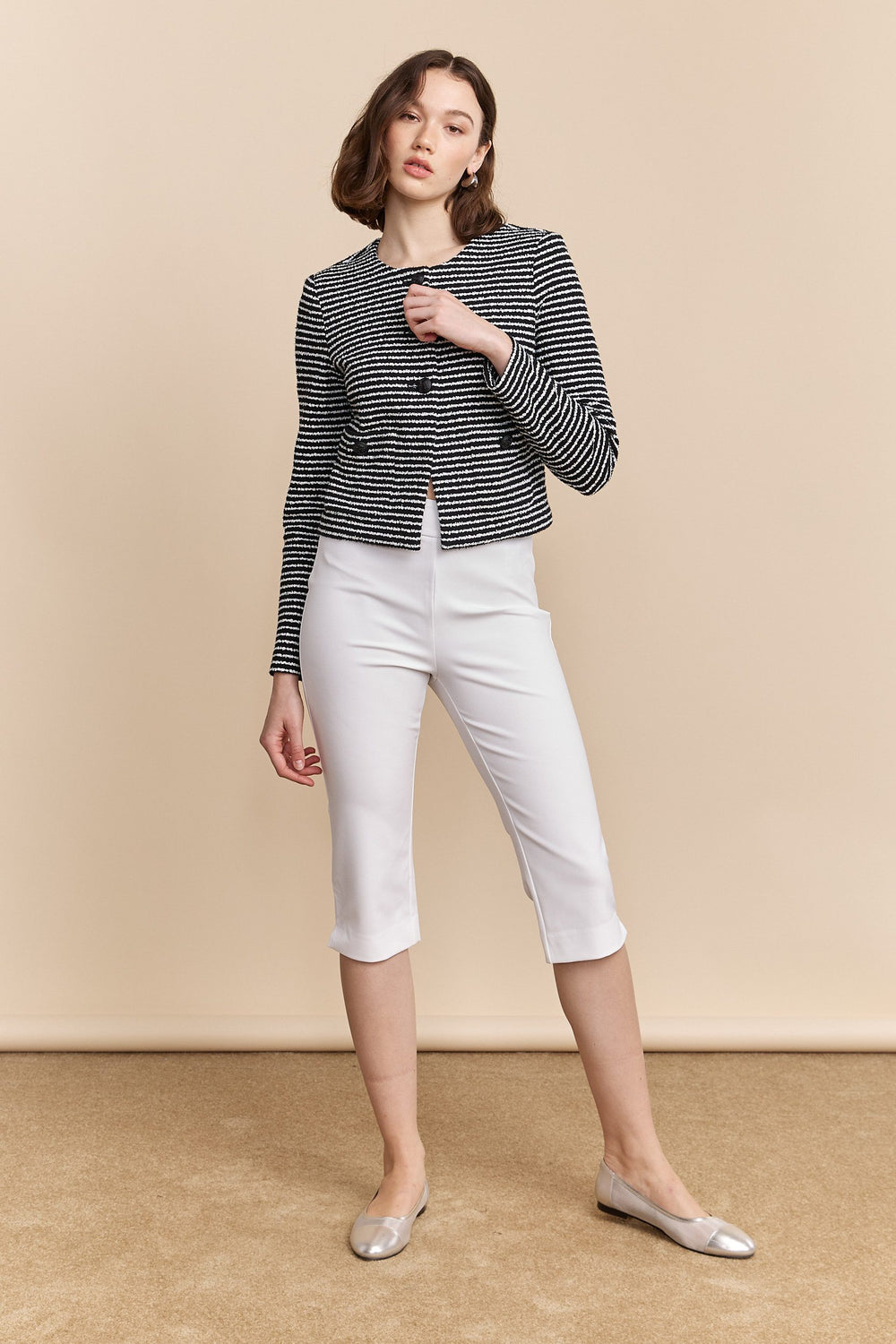 High waist capri with slit