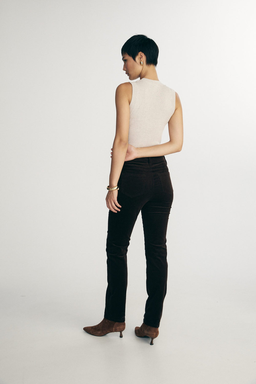 Cropped corduroy pants