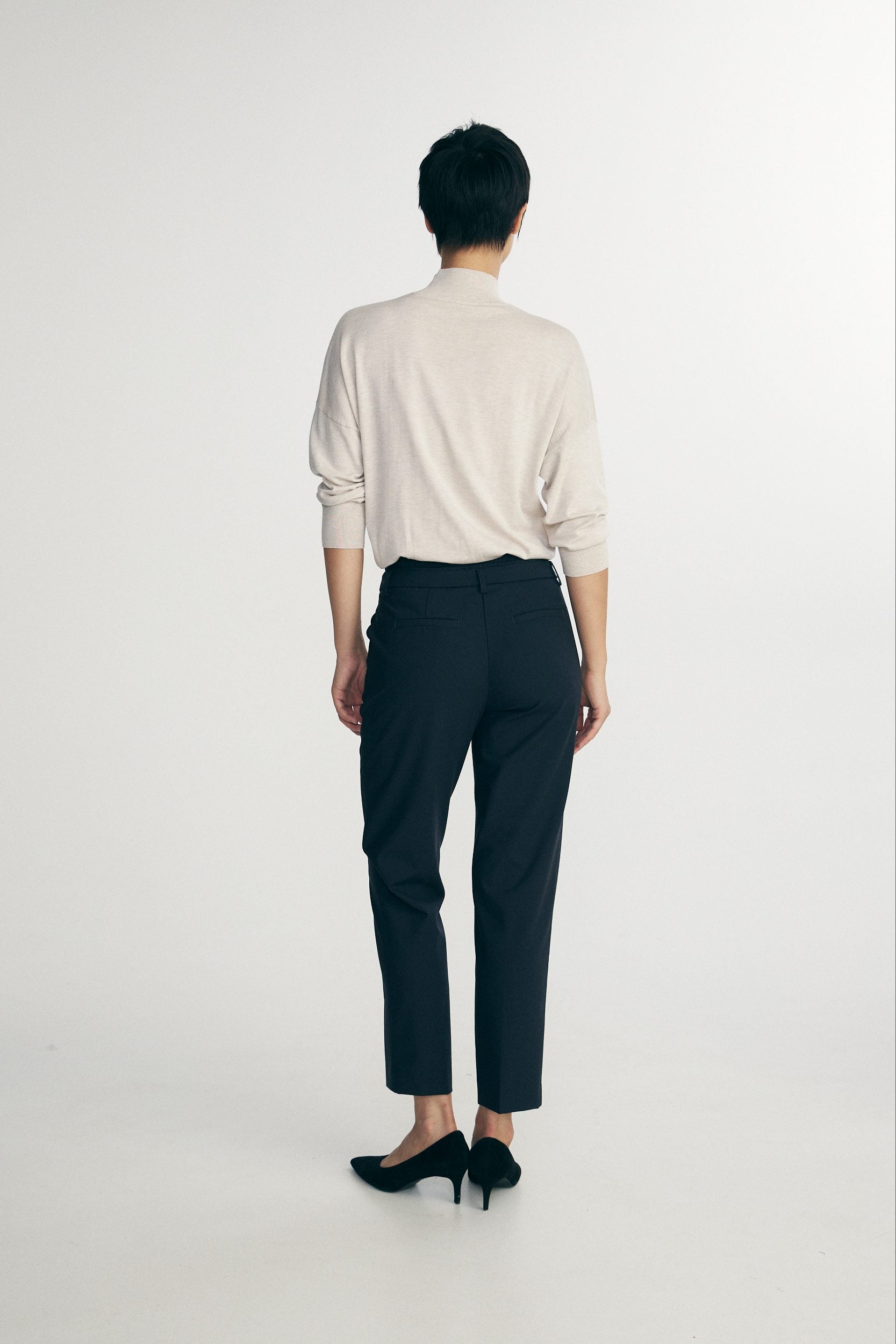 Pants with double waistband