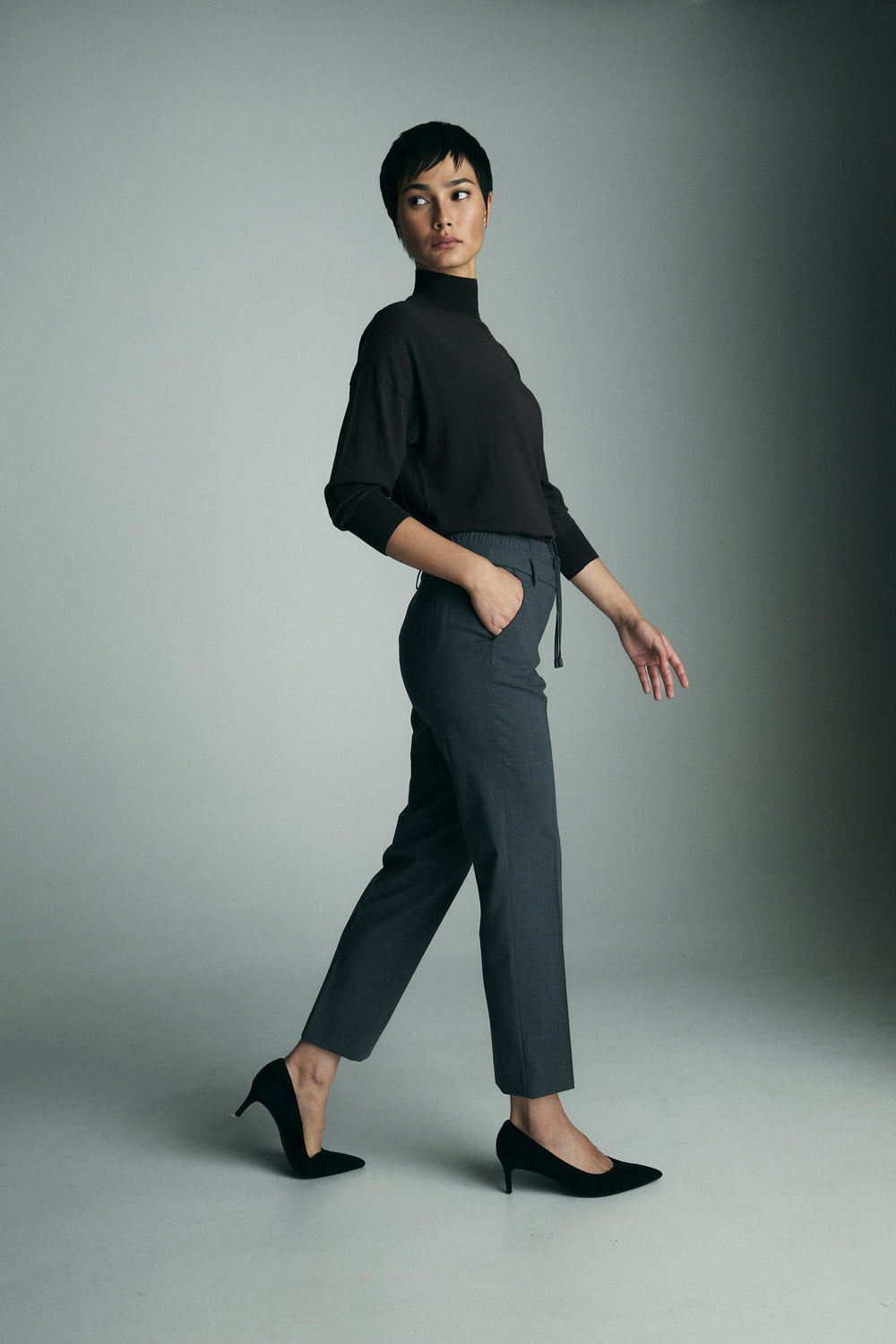 Pants with double waistband