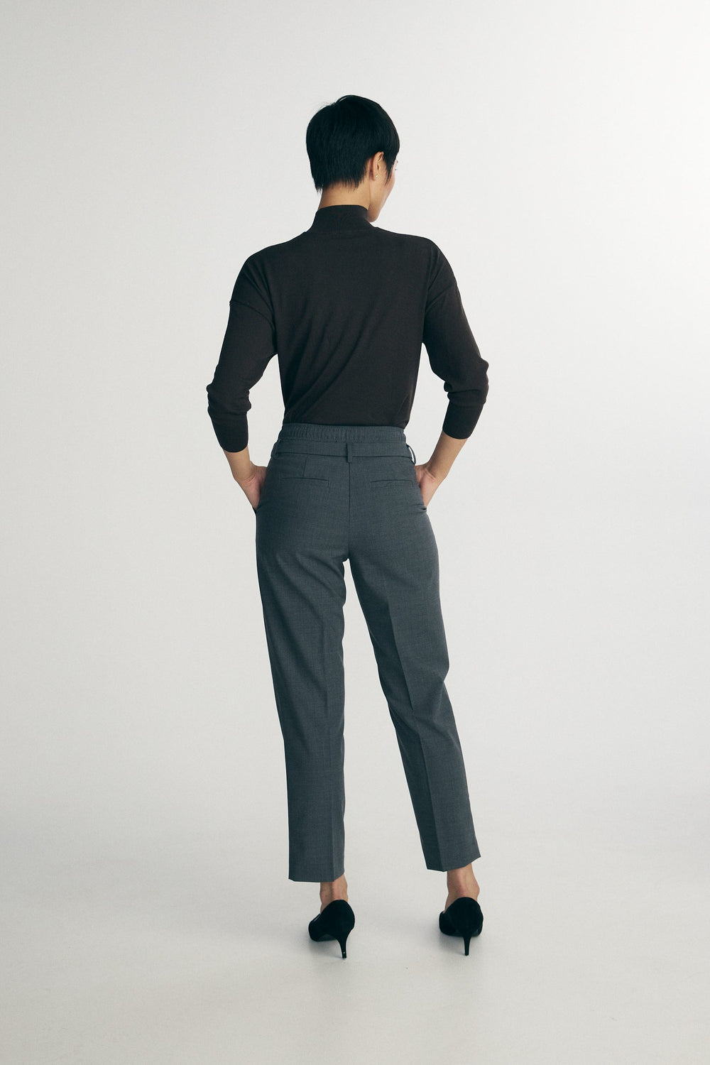 Pants with double waistband