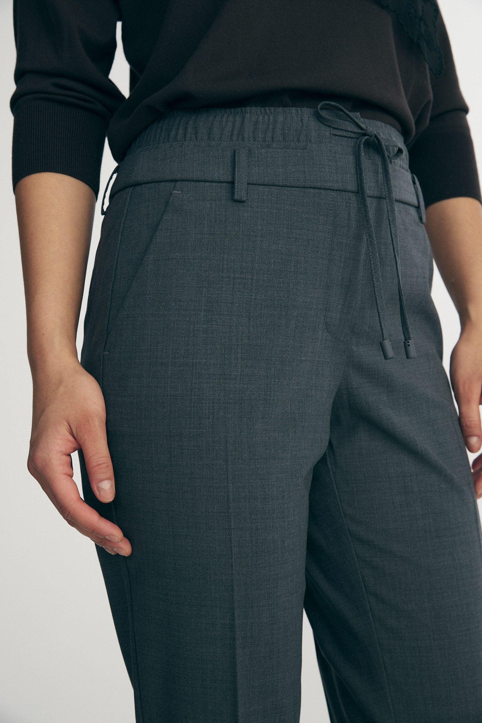 Pants with double waistband