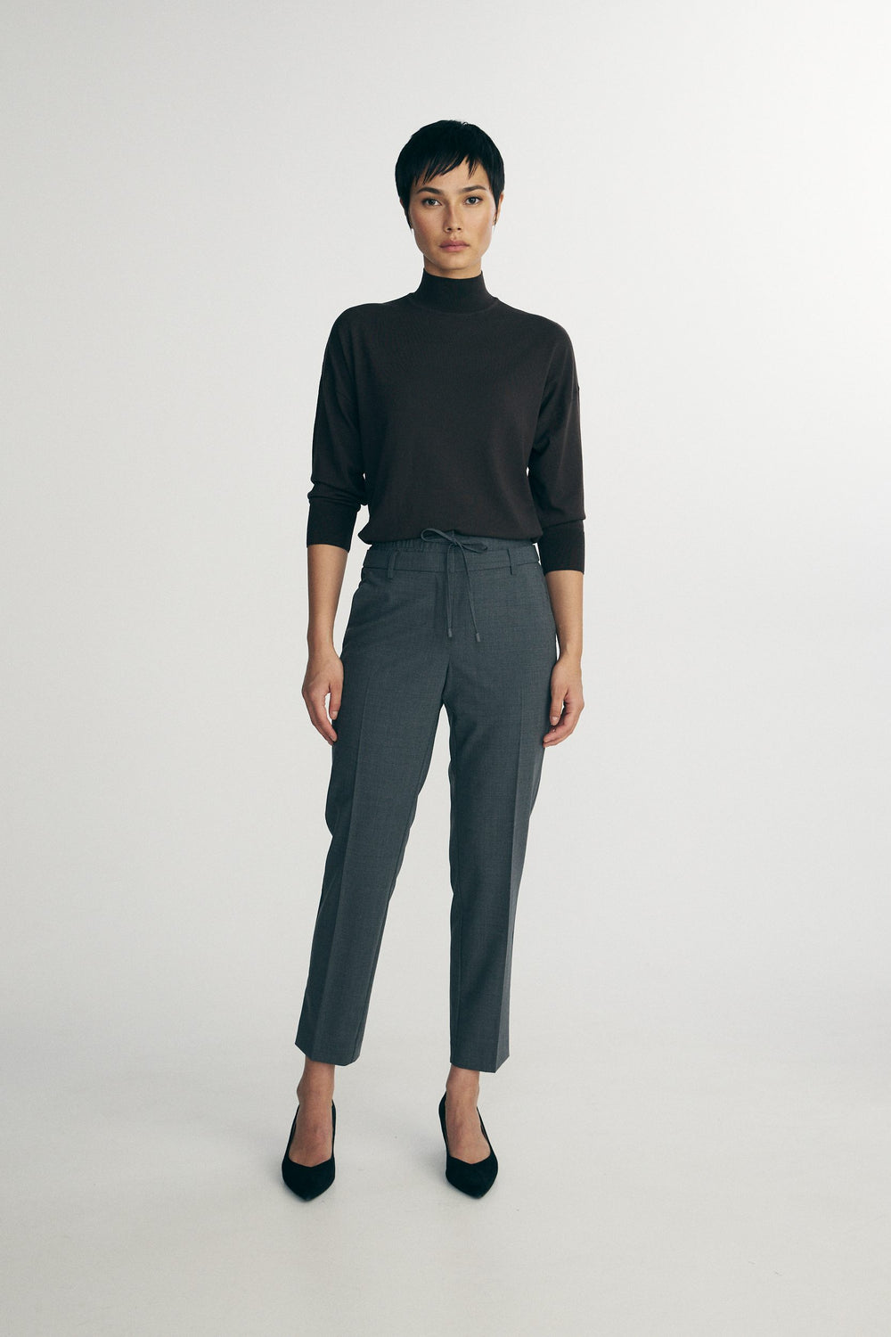 Pants with double waistband