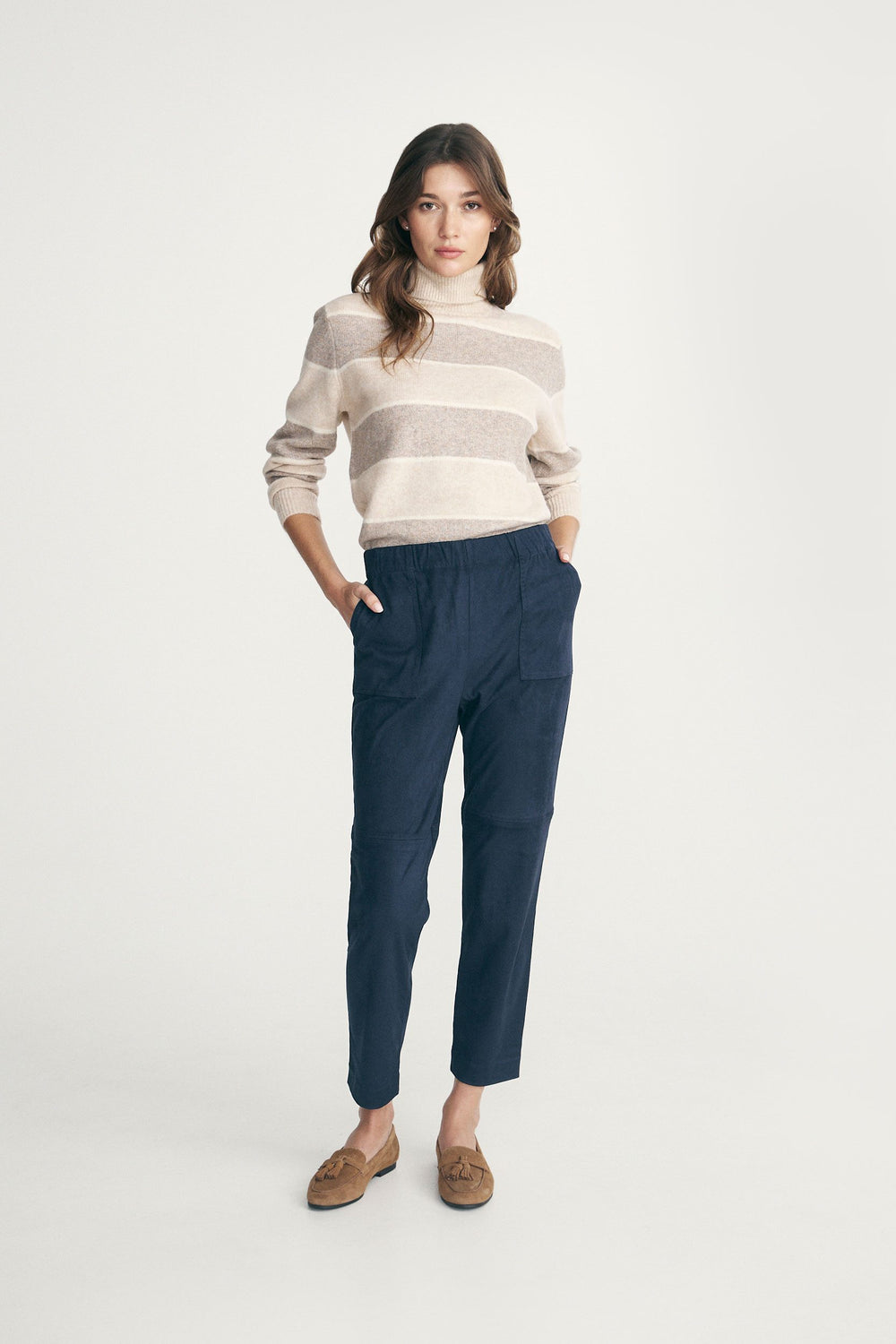 Faux suede casual pants