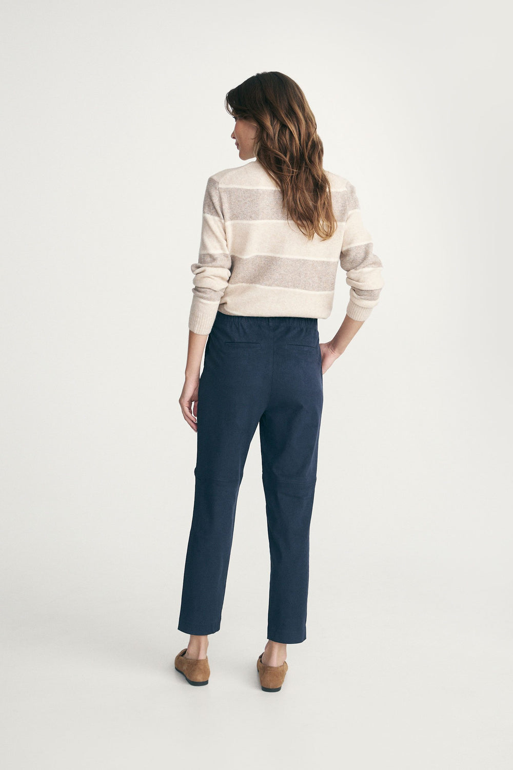Faux suede casual pants
