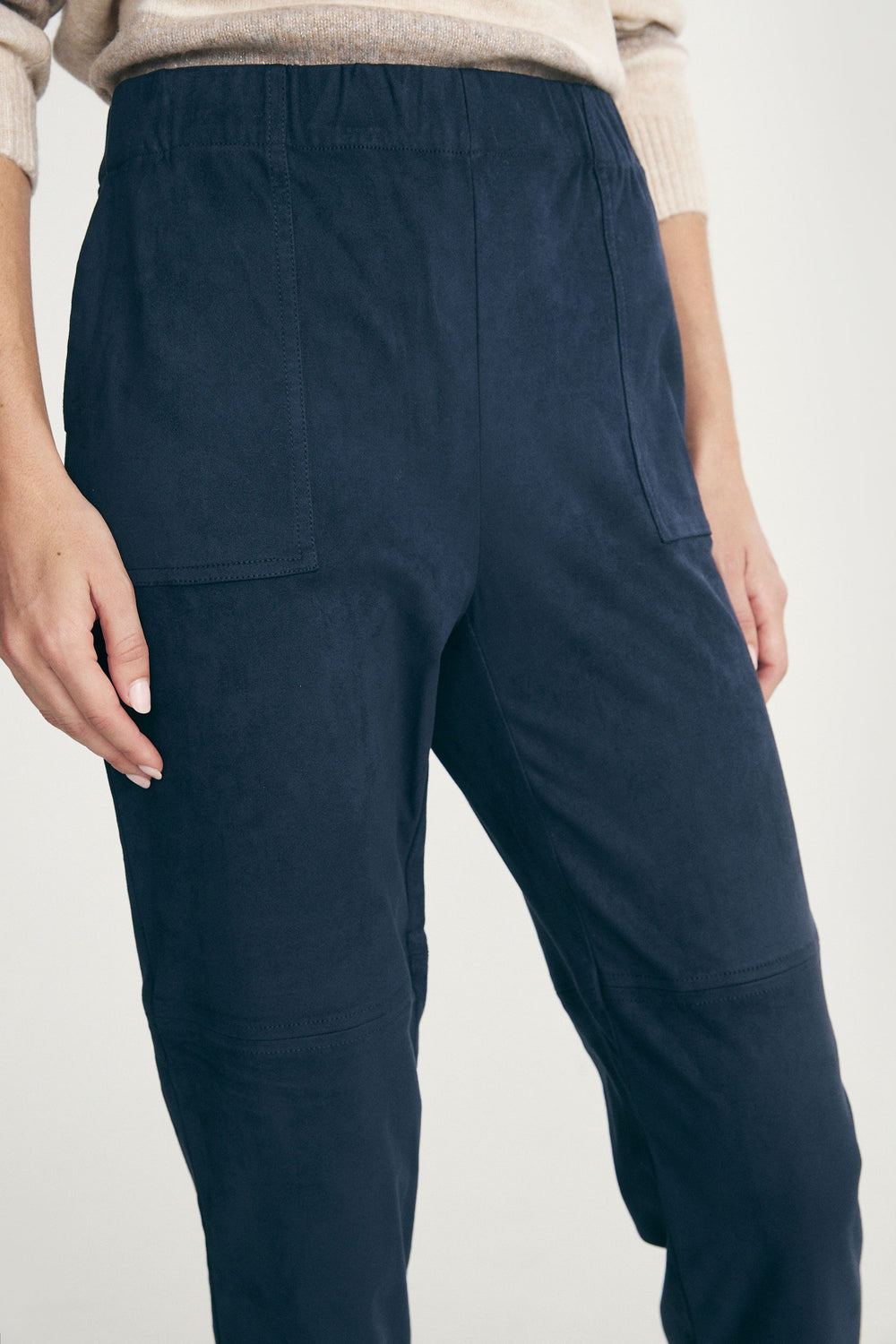 Faux suede casual pants