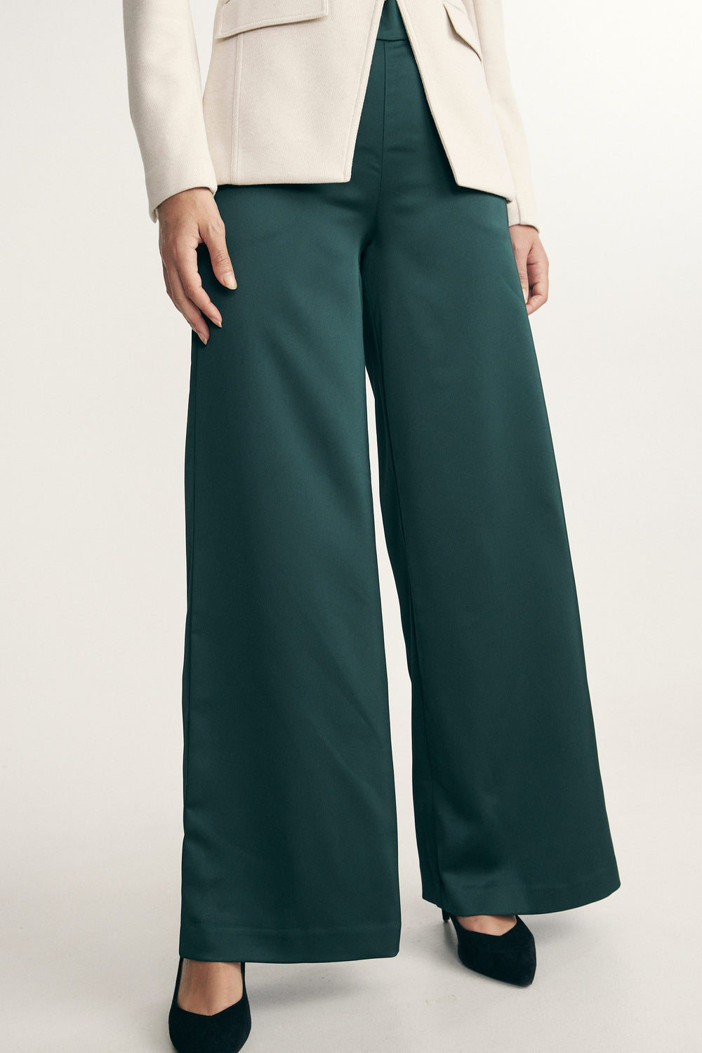 Wide leg satin pants