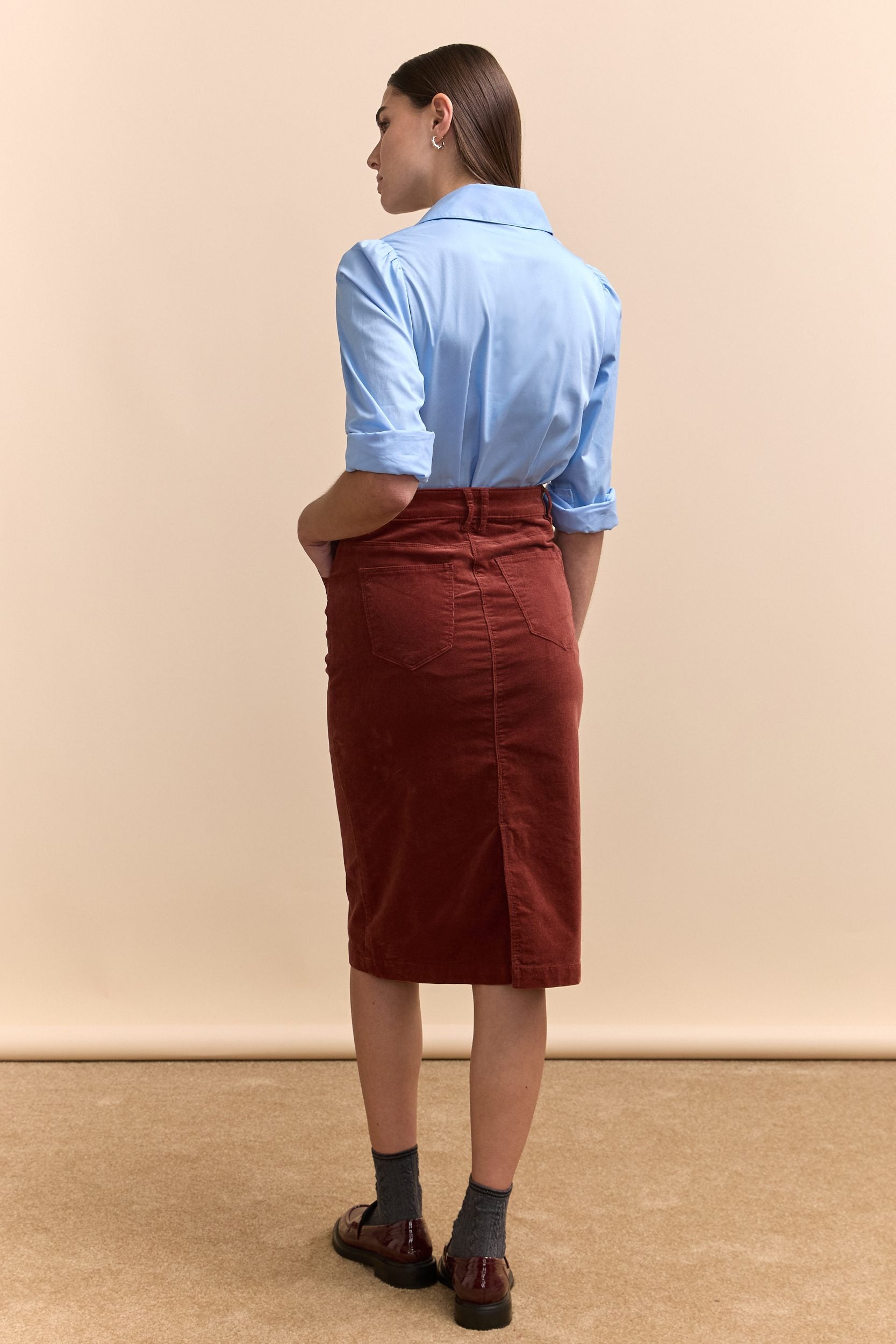 Pencil corduroy skirt