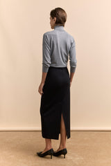 Long straight ponte skirt