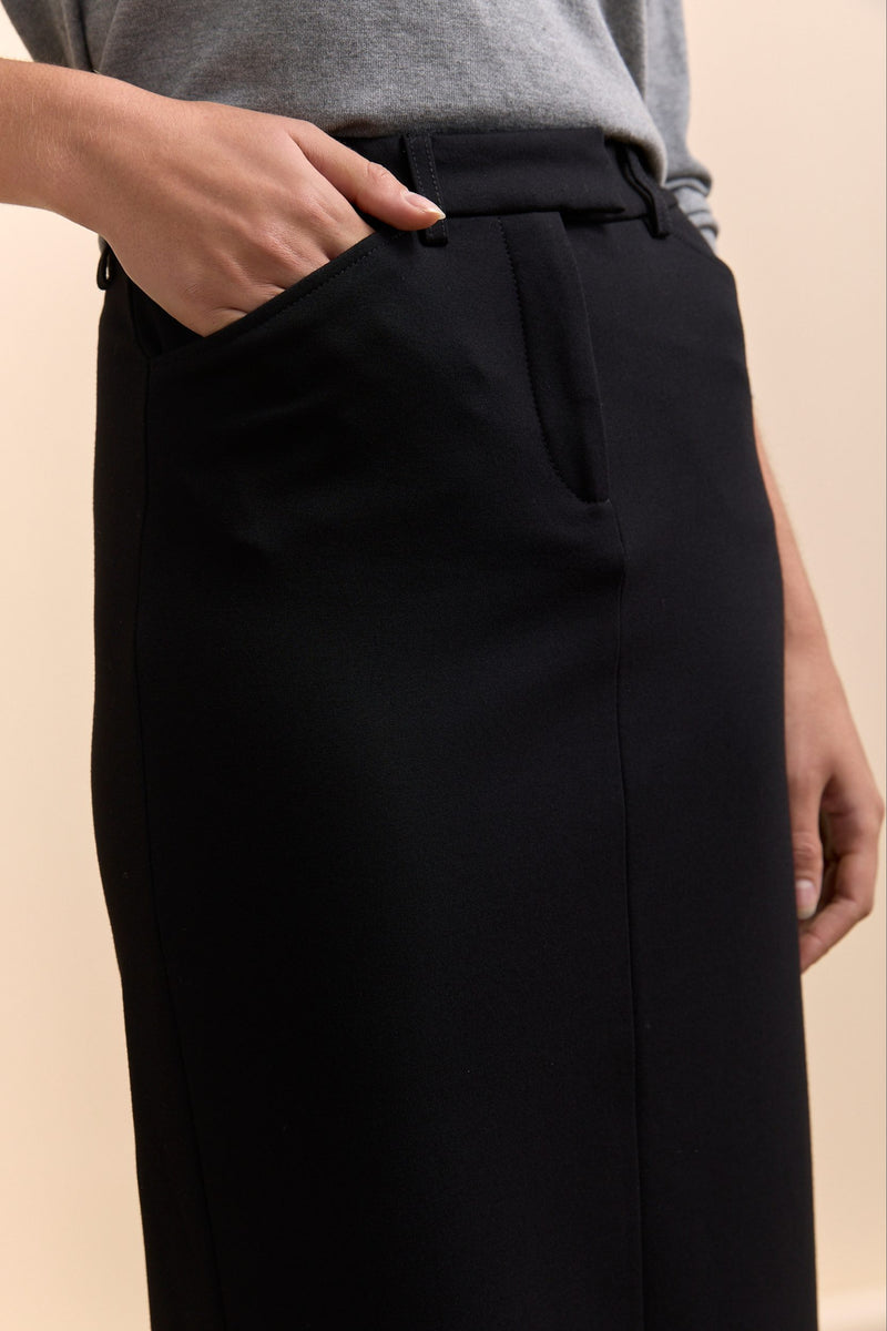 Long straight ponte skirt