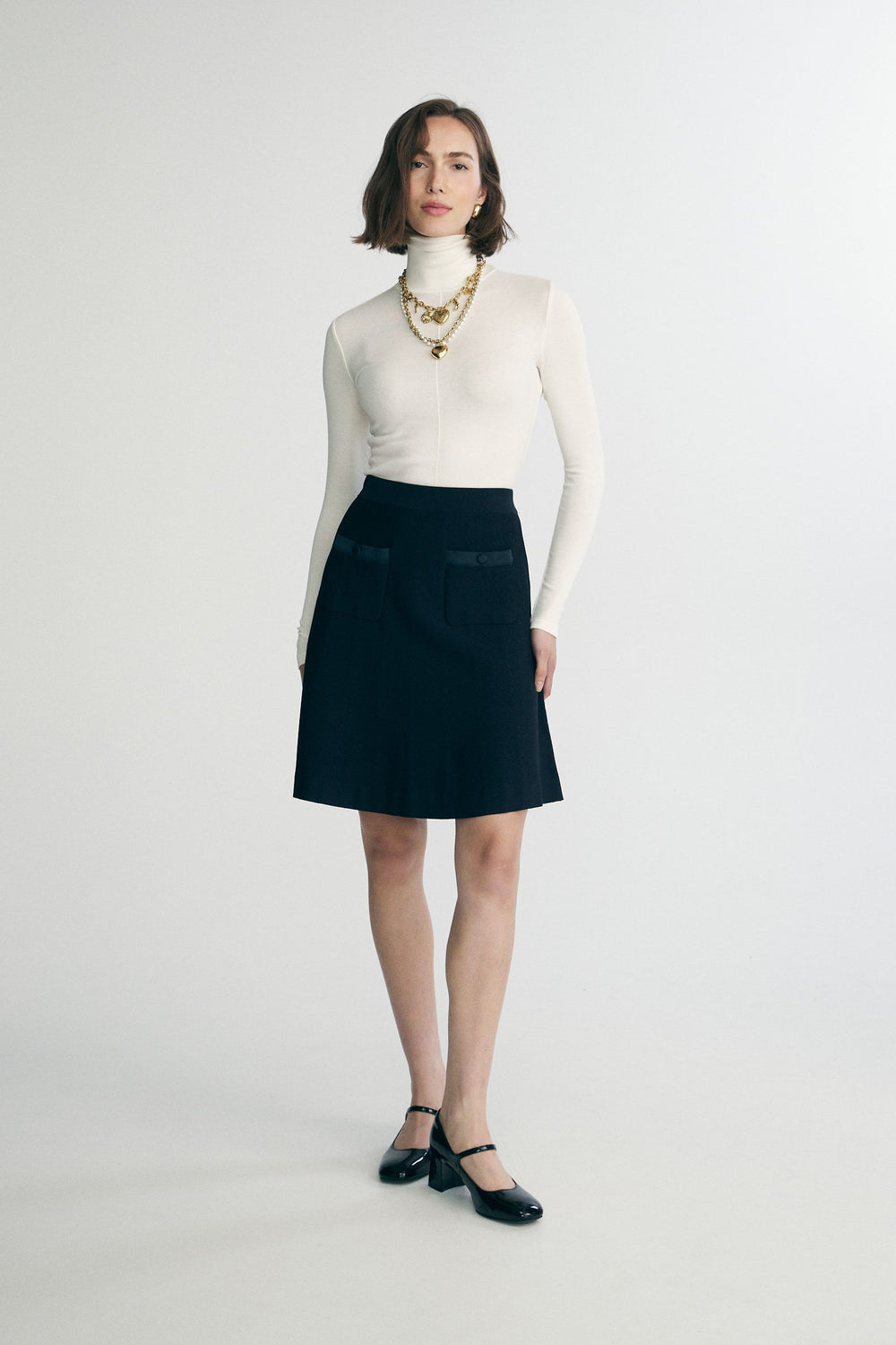 Knit skirt with pockets