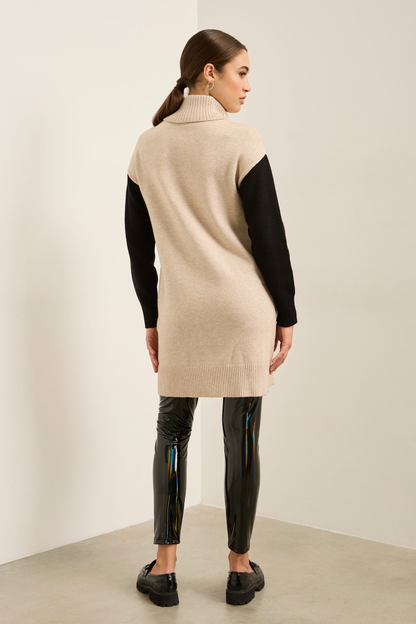 Mock neck knit dress with argy