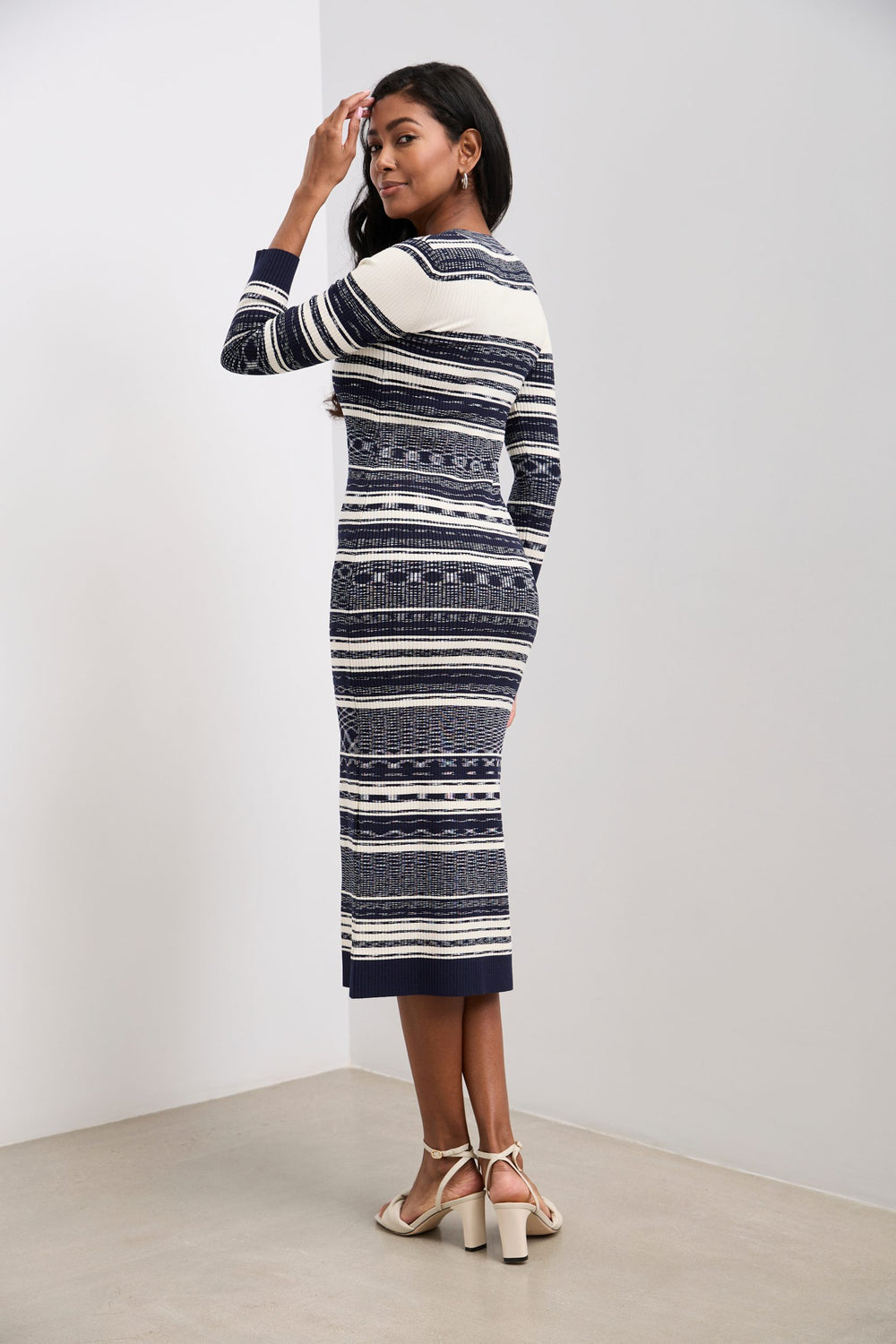 Striped rib dress