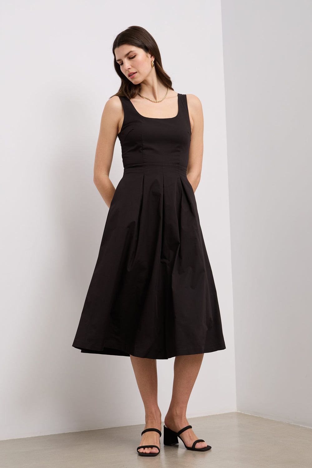 Pleated long dress