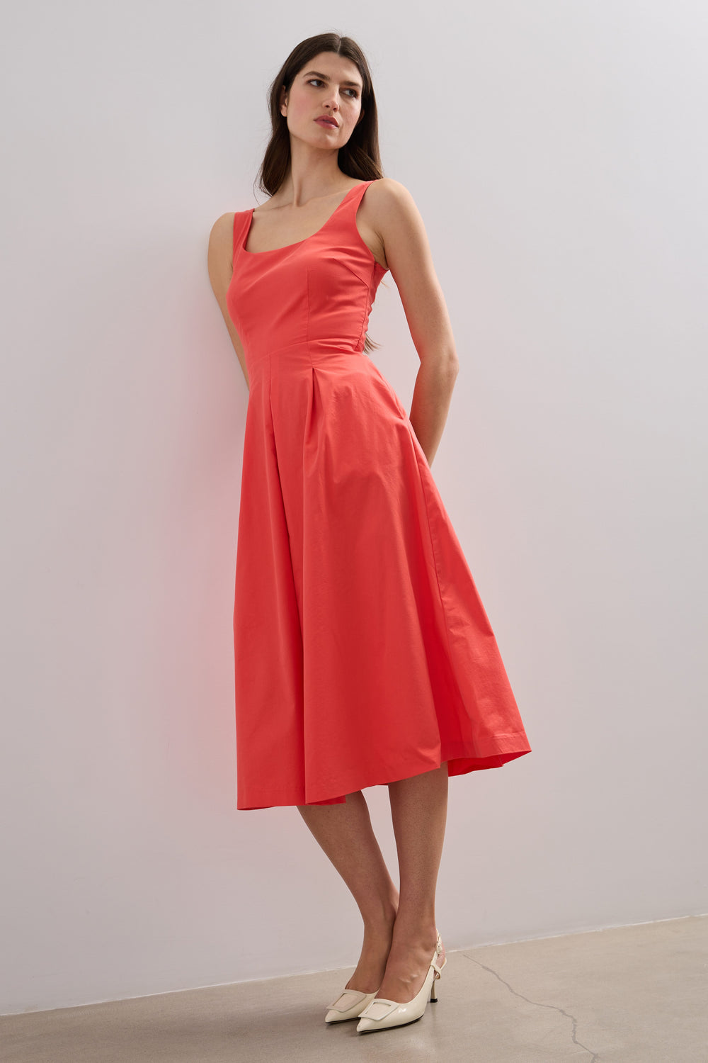 Pleated long dress