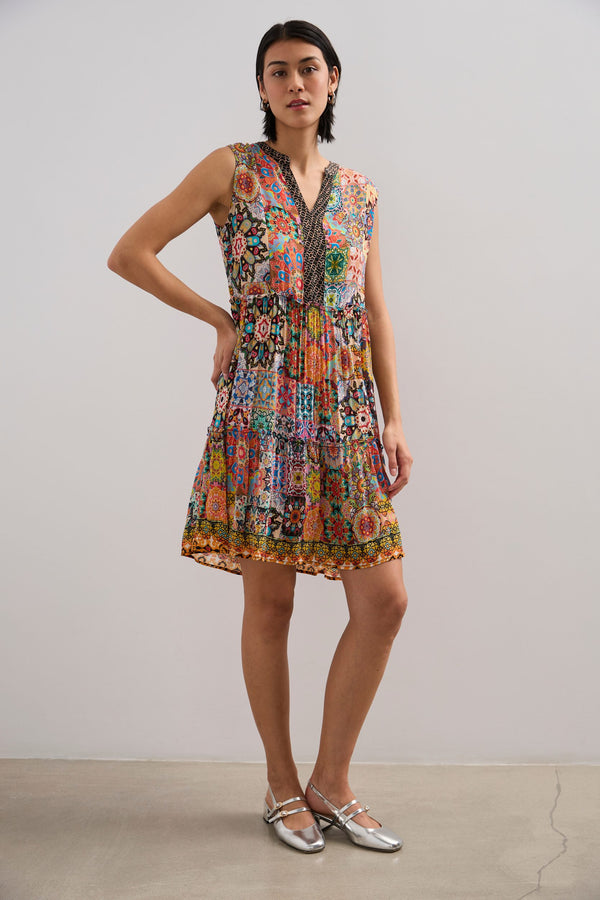 Sleeveless printed dress