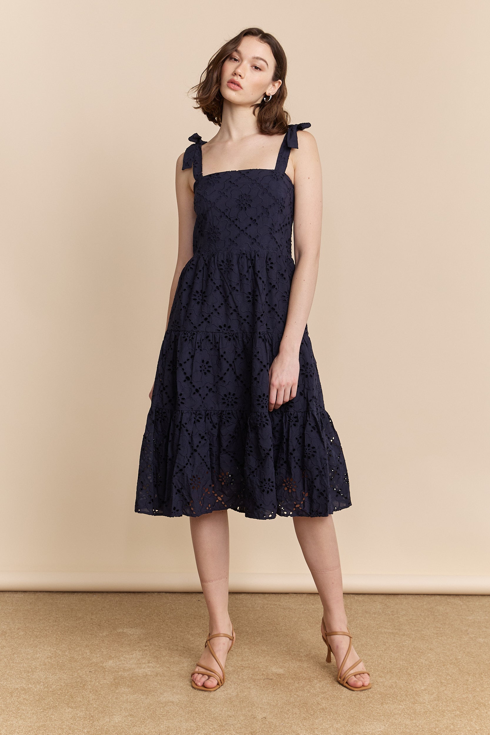 Navy eyelet dress