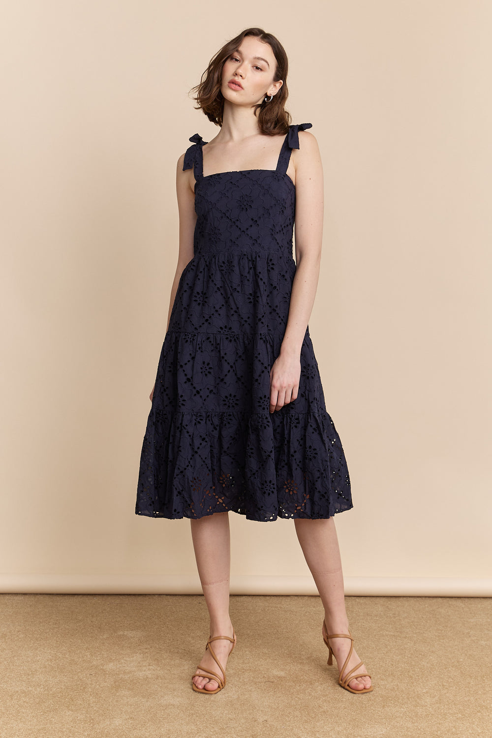 Navy eyelet dress
