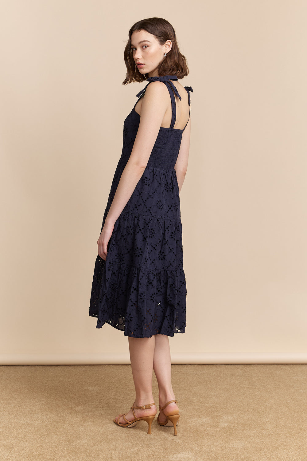 Navy eyelet dress