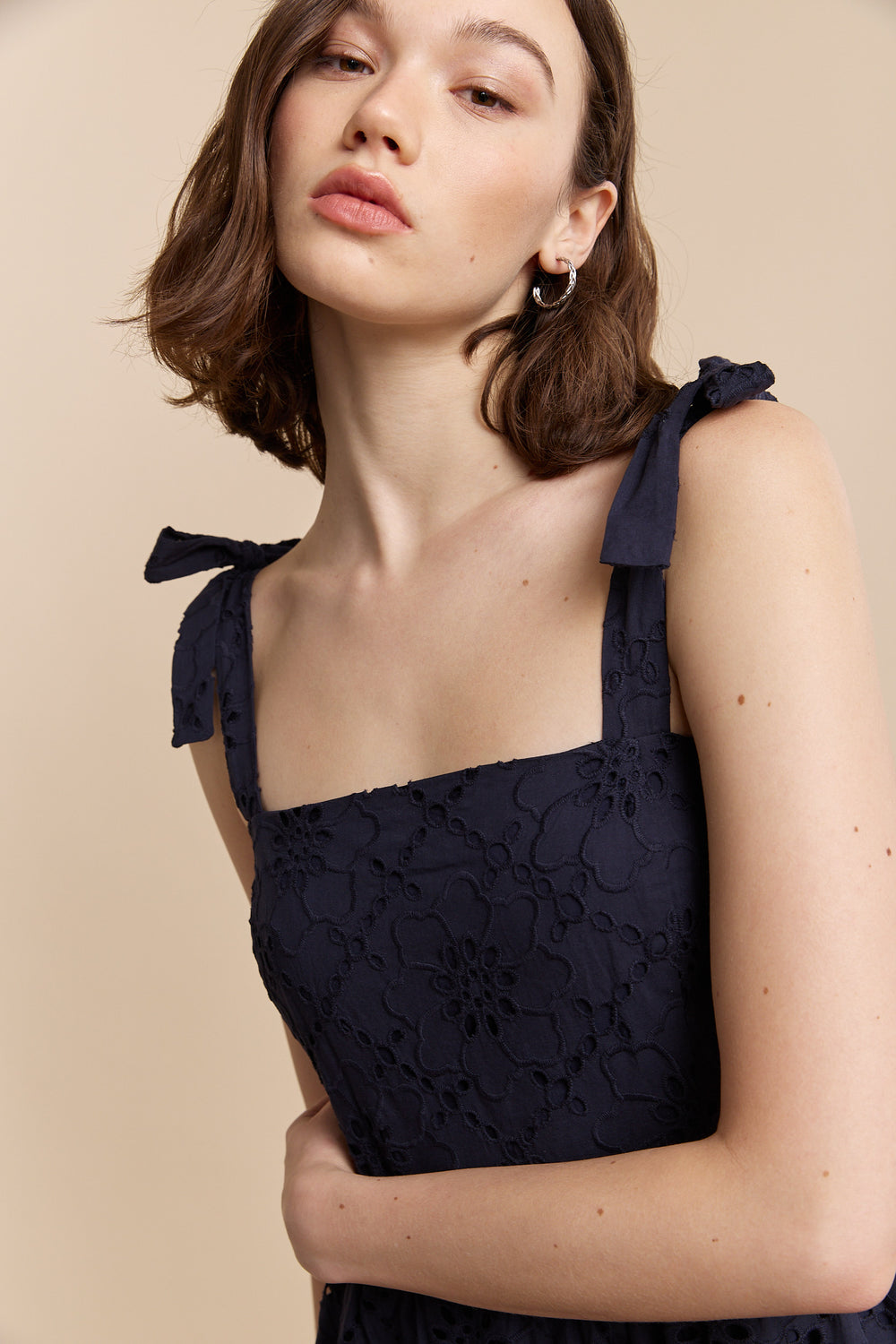 Navy eyelet dress