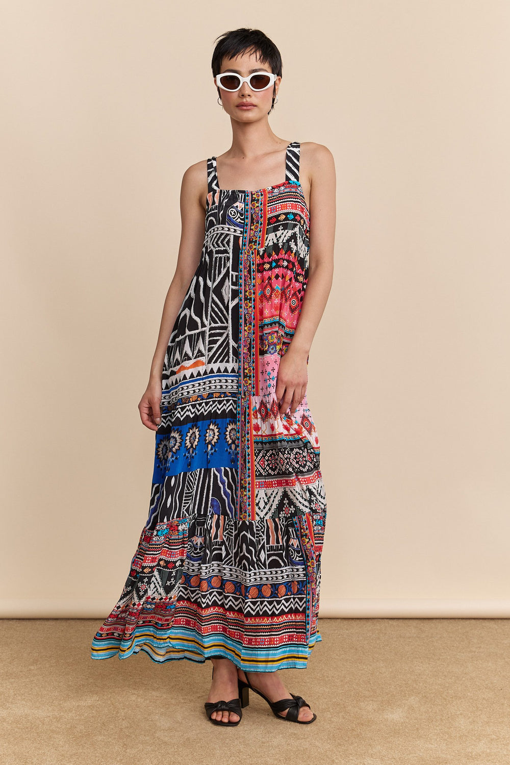 Multi print maxi dress