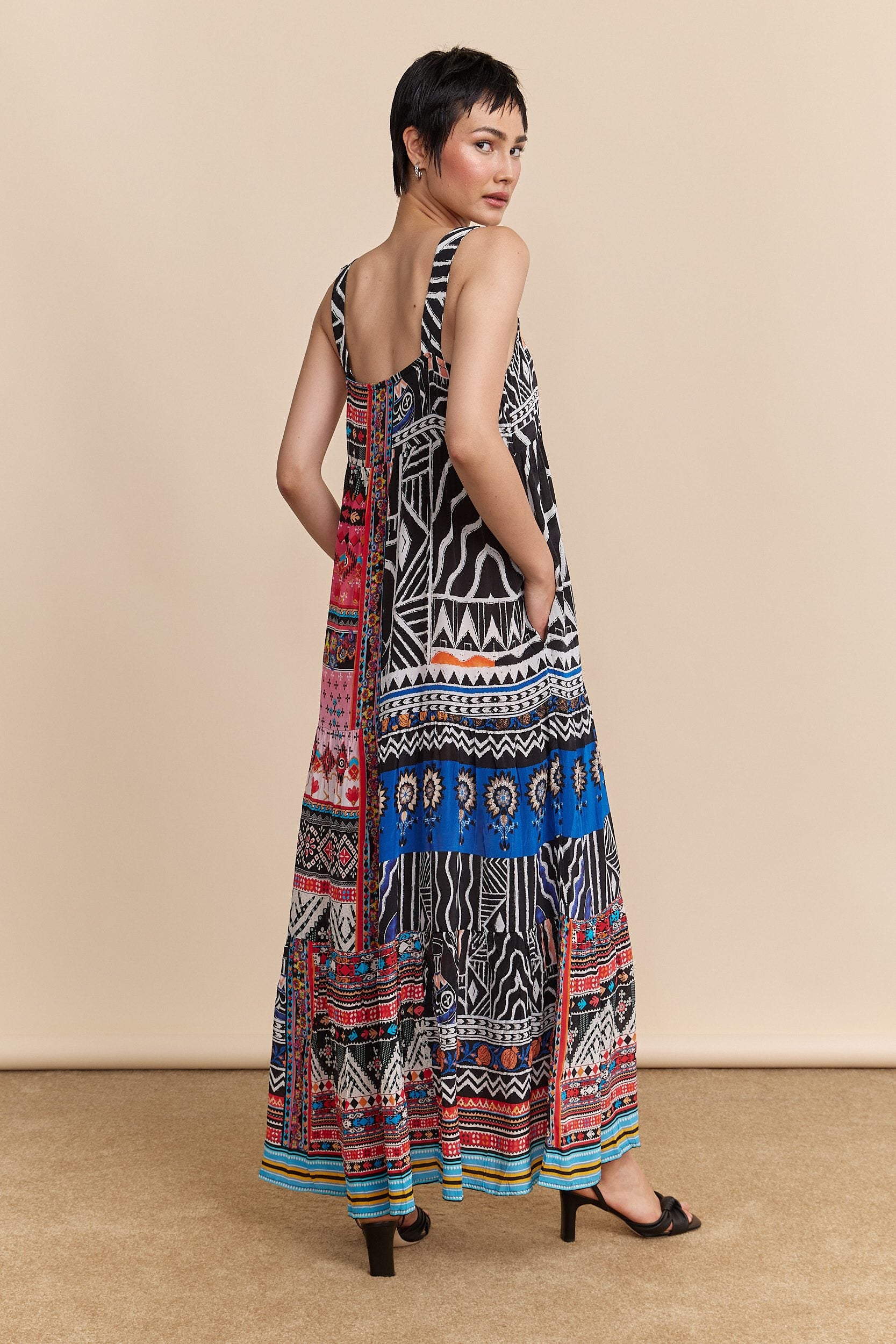 Multi print maxi dress
