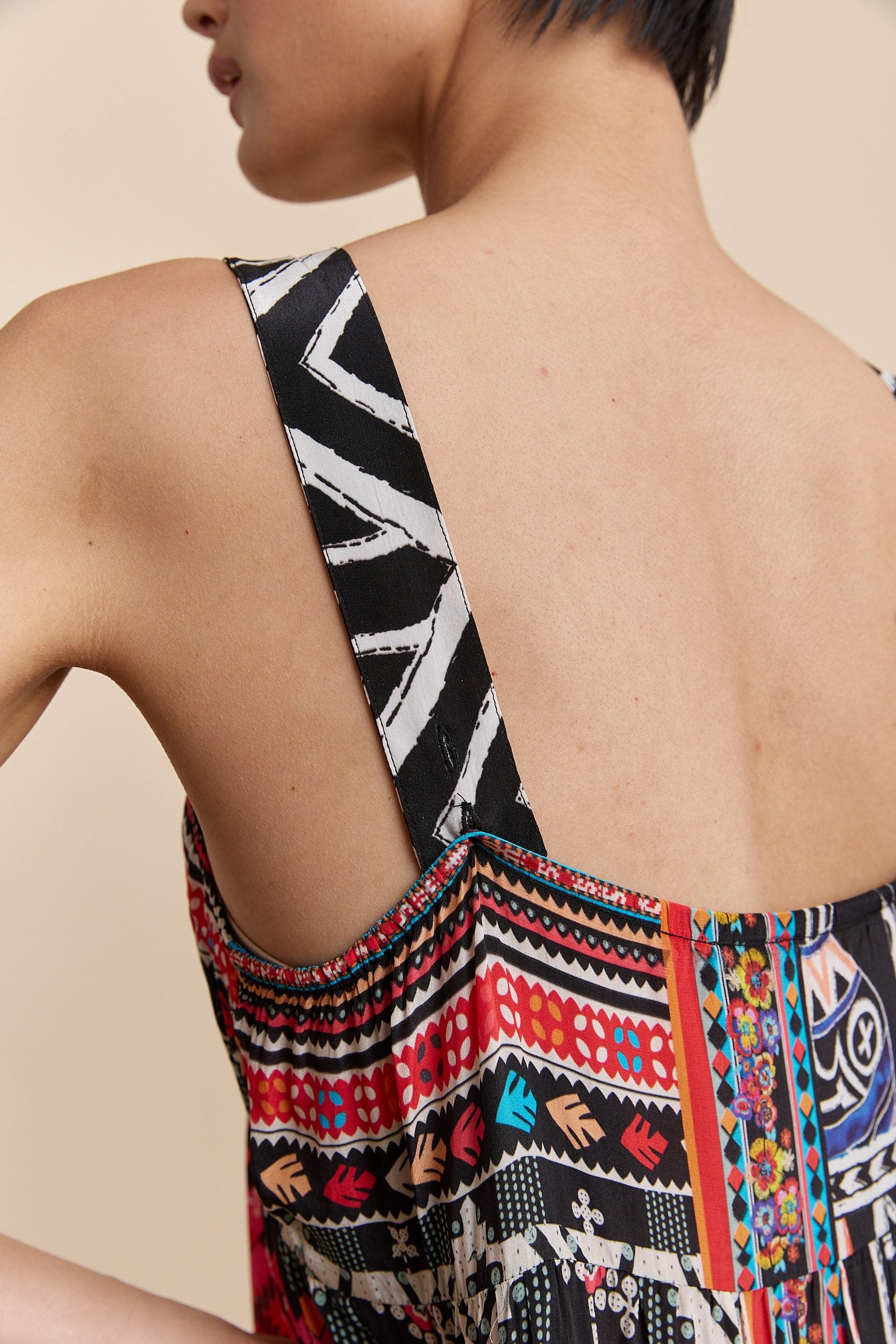 Multi print maxi dress