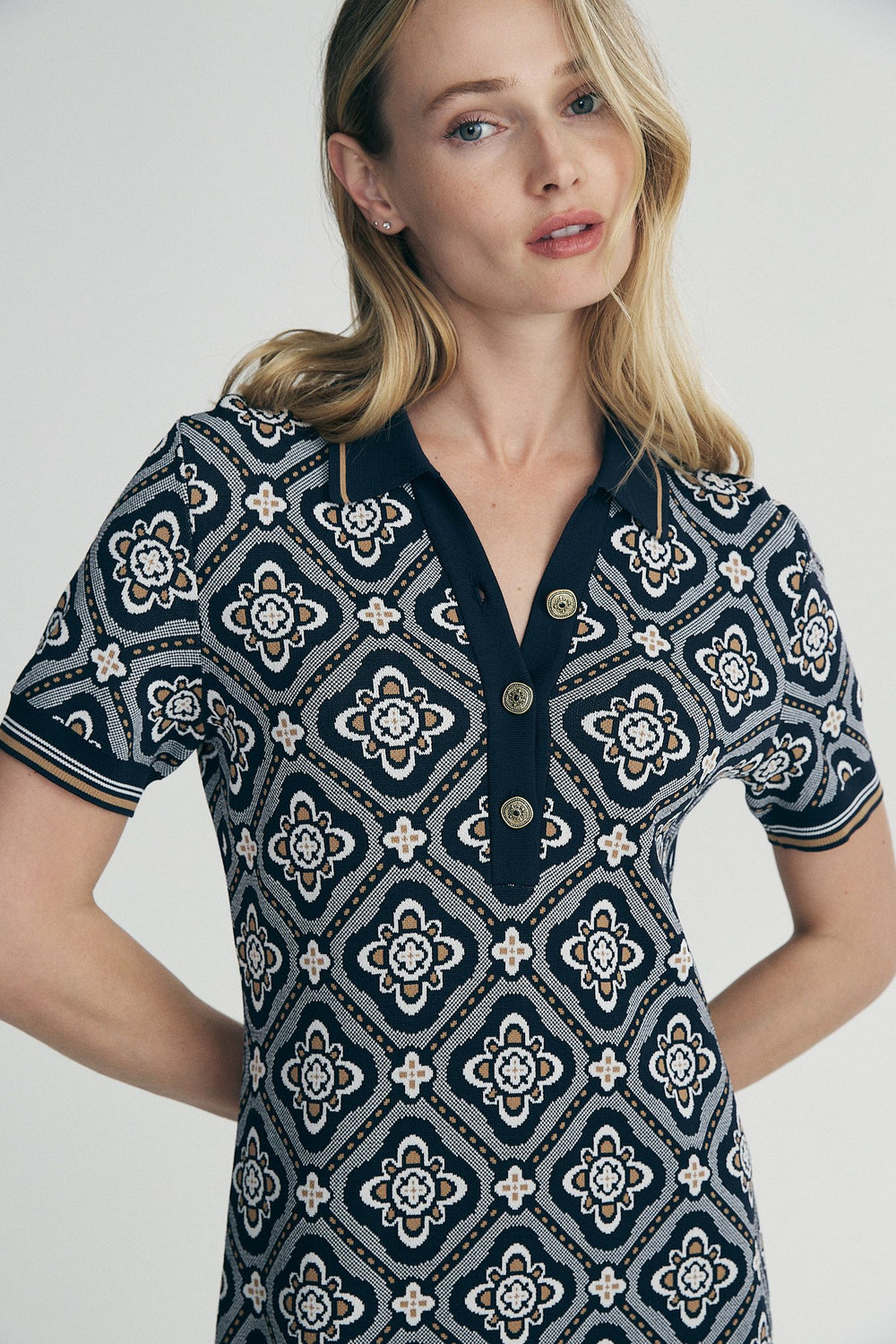 Jacquard knit dress
