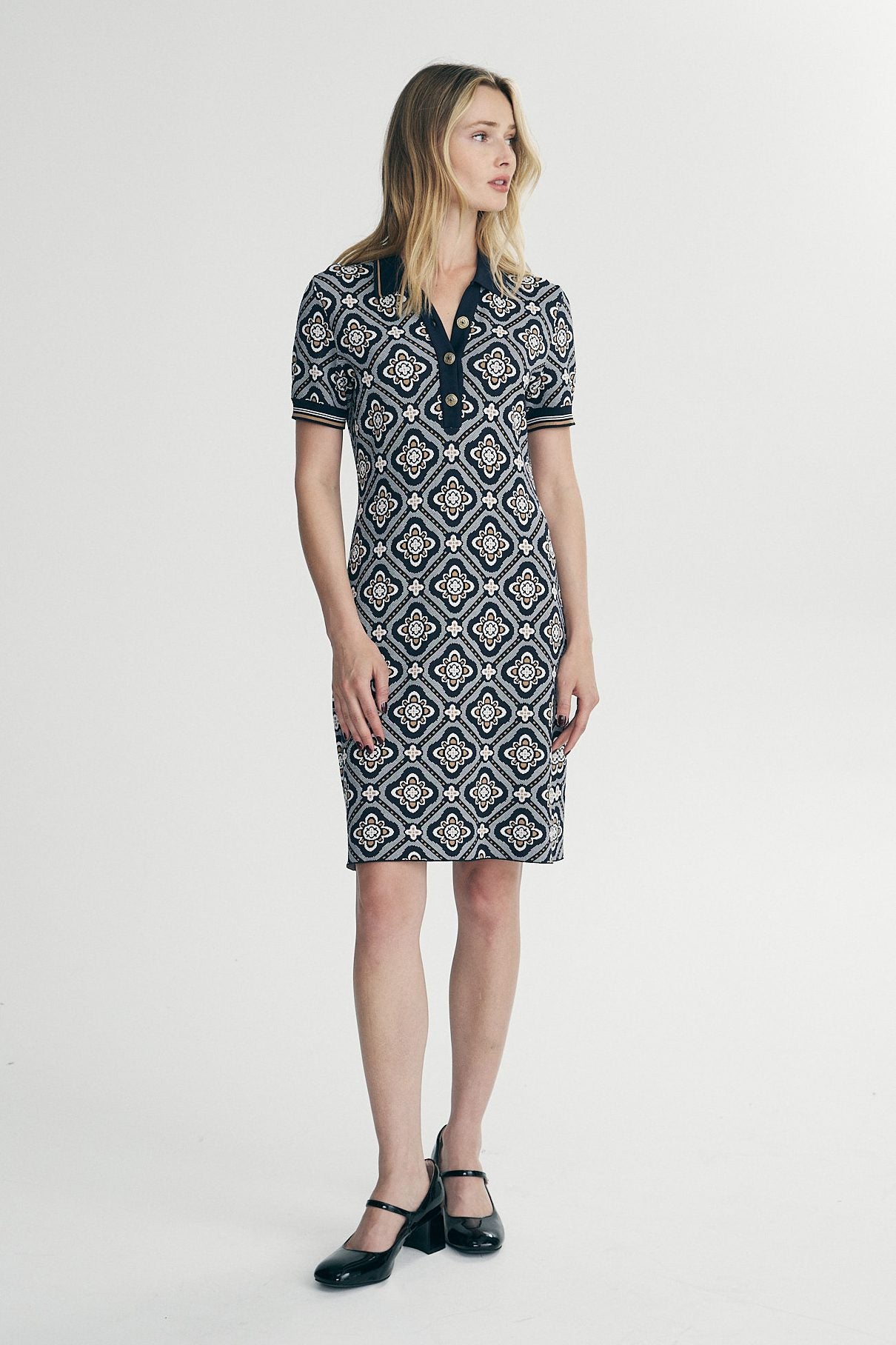Jacquard knit dress